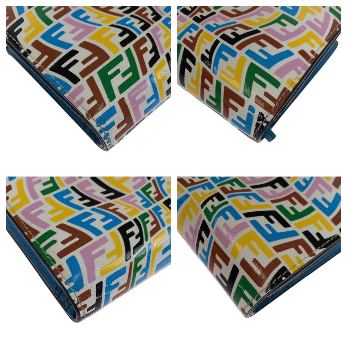 Fendi Bifold Wallet 8M0420 Agks Calfskin Multicolor Folding Wallet Compact Wallet Women(Unisex)