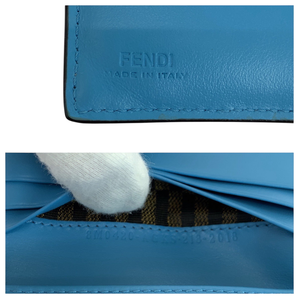 Fendi Bifold Wallet 8M0420 Agks Calfskin Multicolor Folding Wallet Compact Wallet Women(Unisex)