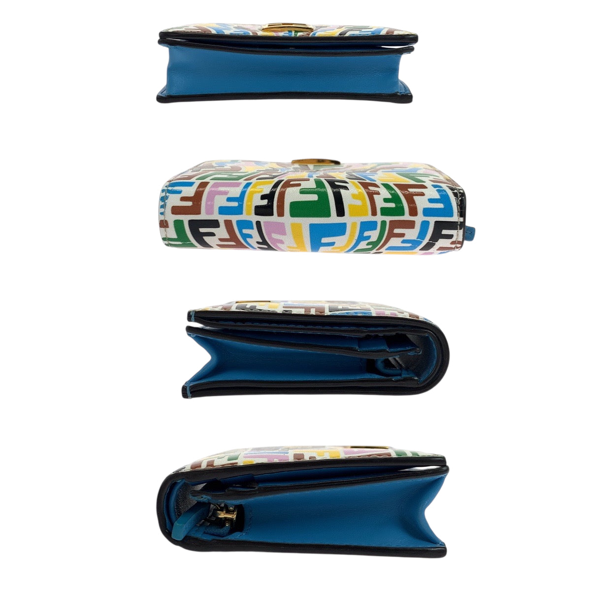 Fendi Bifold Wallet 8M0420 Agks Calfskin Multicolor Folding Wallet Compact Wallet Women(Unisex)