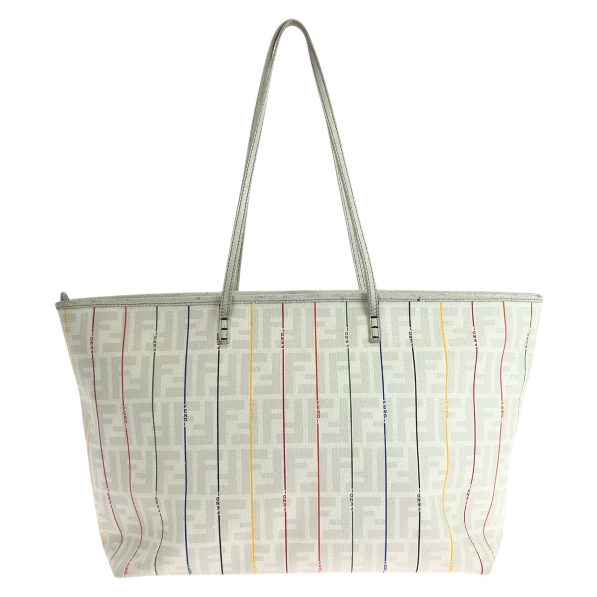 Fendi Tote Bag 88H185 Hqp Leather White Multicolor Tote Bag Shoulder Bag Zucca Women