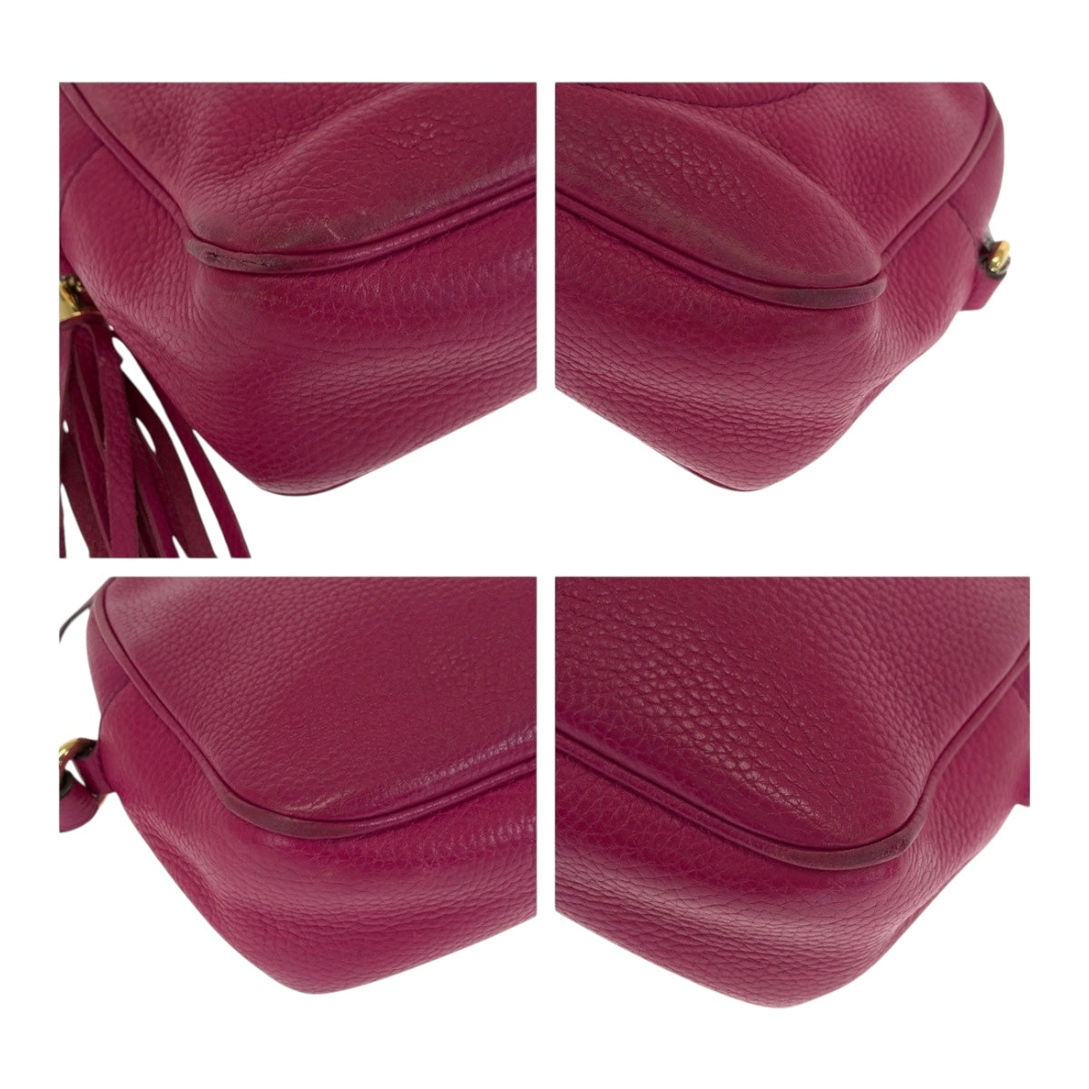 Gucci Shoulder Bag 308364 Leather Purple Gold Metal Soho