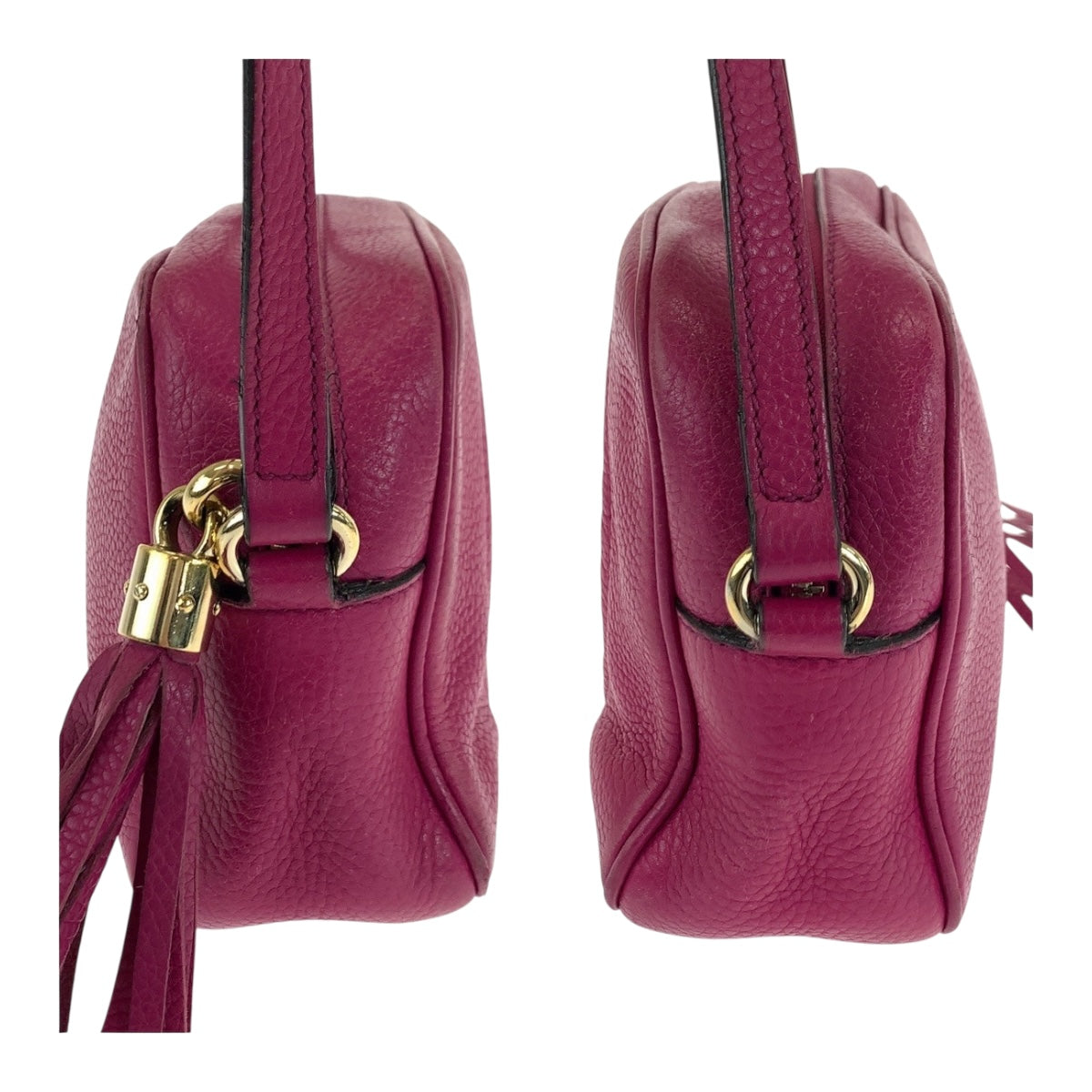 Gucci Shoulder Bag 308364 Leather Purple Gold Metal Soho