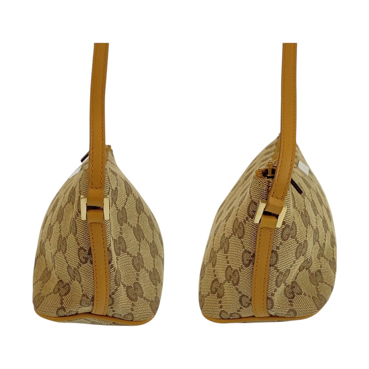 Gucci Handbag 039 1103 Gg Canvas Beige Brown Gold Metal