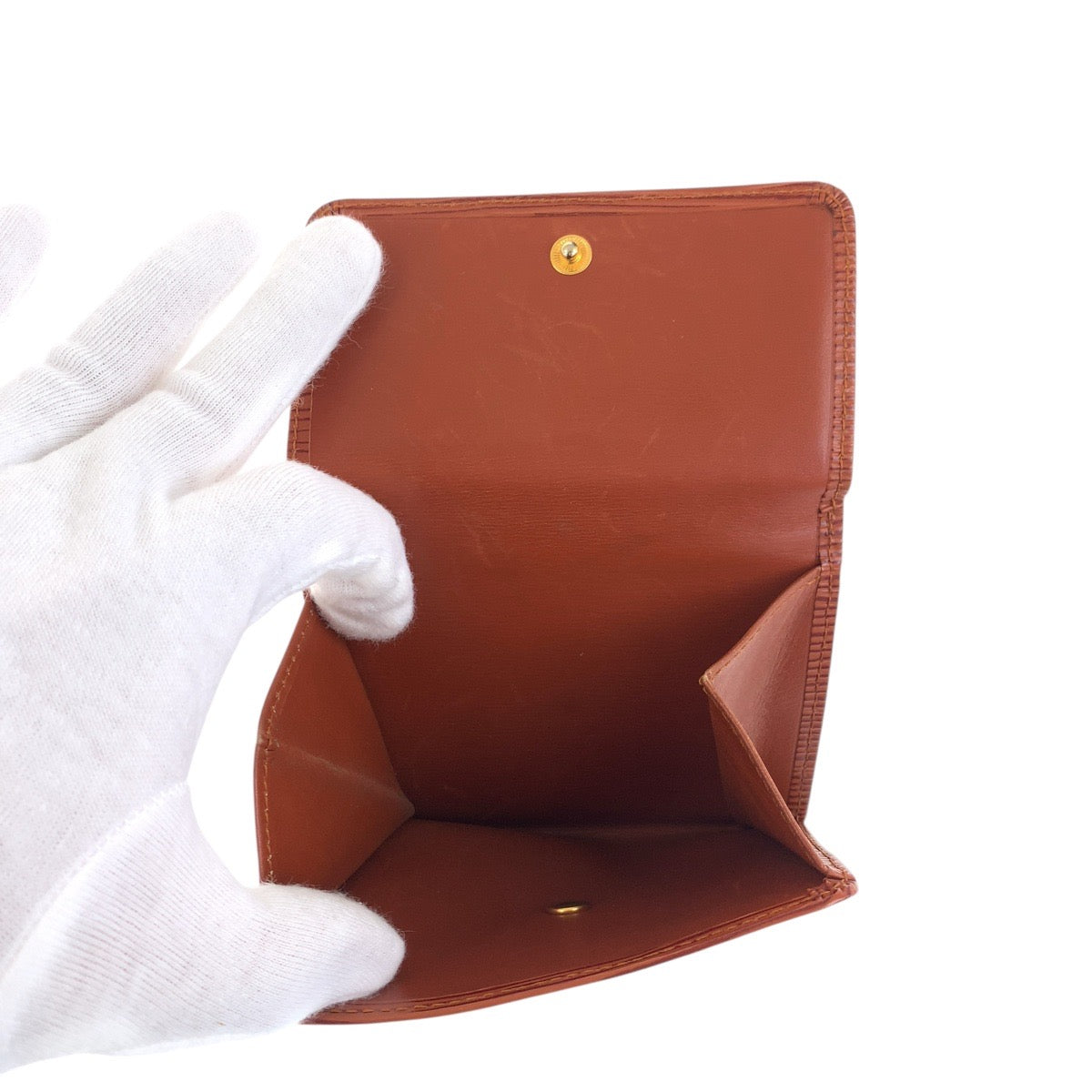 Louis Vuitton Tri-Fold Wallet M63483 Leather Kenya Brown Brown Gold Metal Folding Wallet Compact