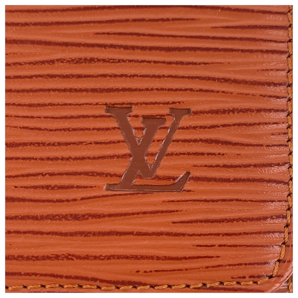 Louis Vuitton Tri-Fold Wallet M63483 Leather Kenya Brown Brown Gold Metal Folding Wallet Compact
