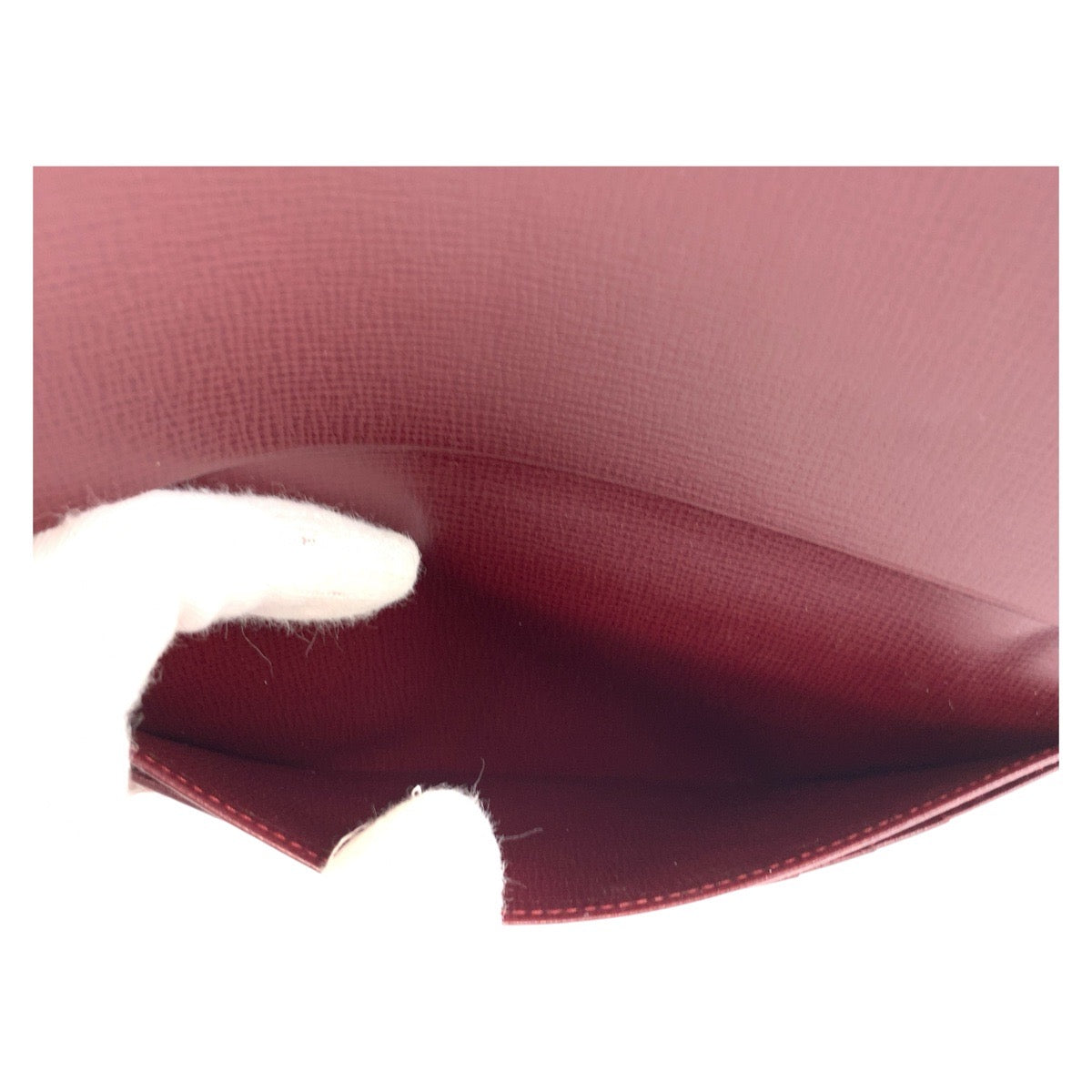 Cartier Long Wallet Purse Leather Bordeaux Gold Metal Must Line