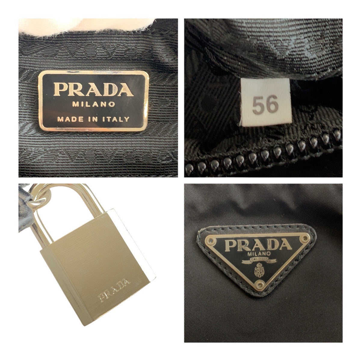 Prada Business Bag Nylon Black Silvermetal Test Triangle With Logo