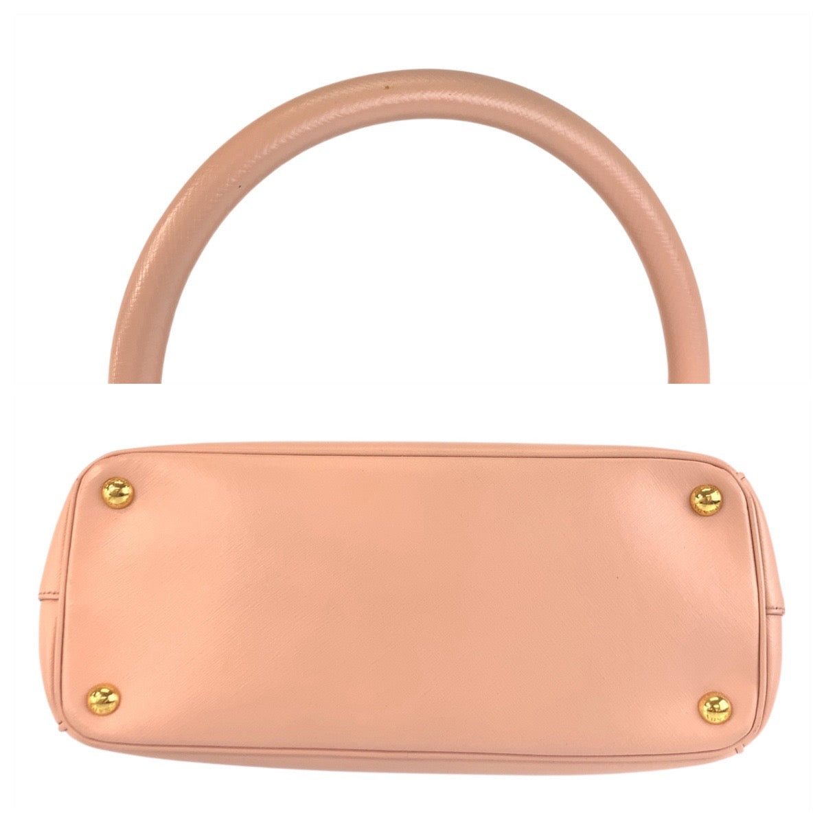 Prada Handbag Leather Pink Gold Metal Handbag Tote Bag Shoulder Bag 2Way Safiano Galleria