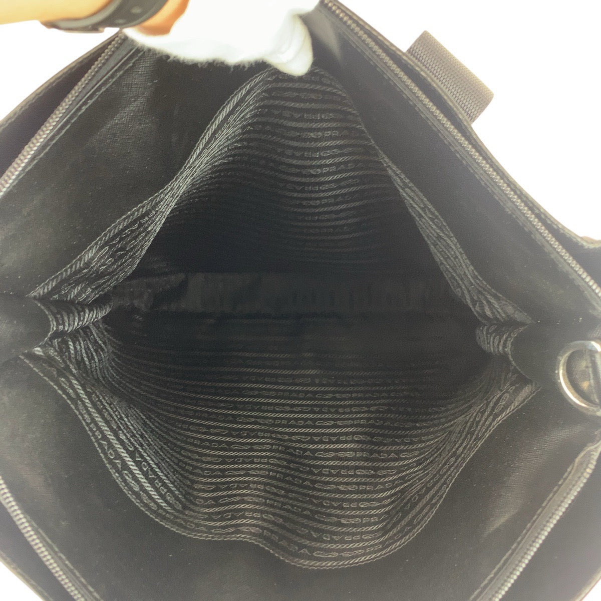 Prada Business Bag Nylon Black Silvermetal Testo Saffiano