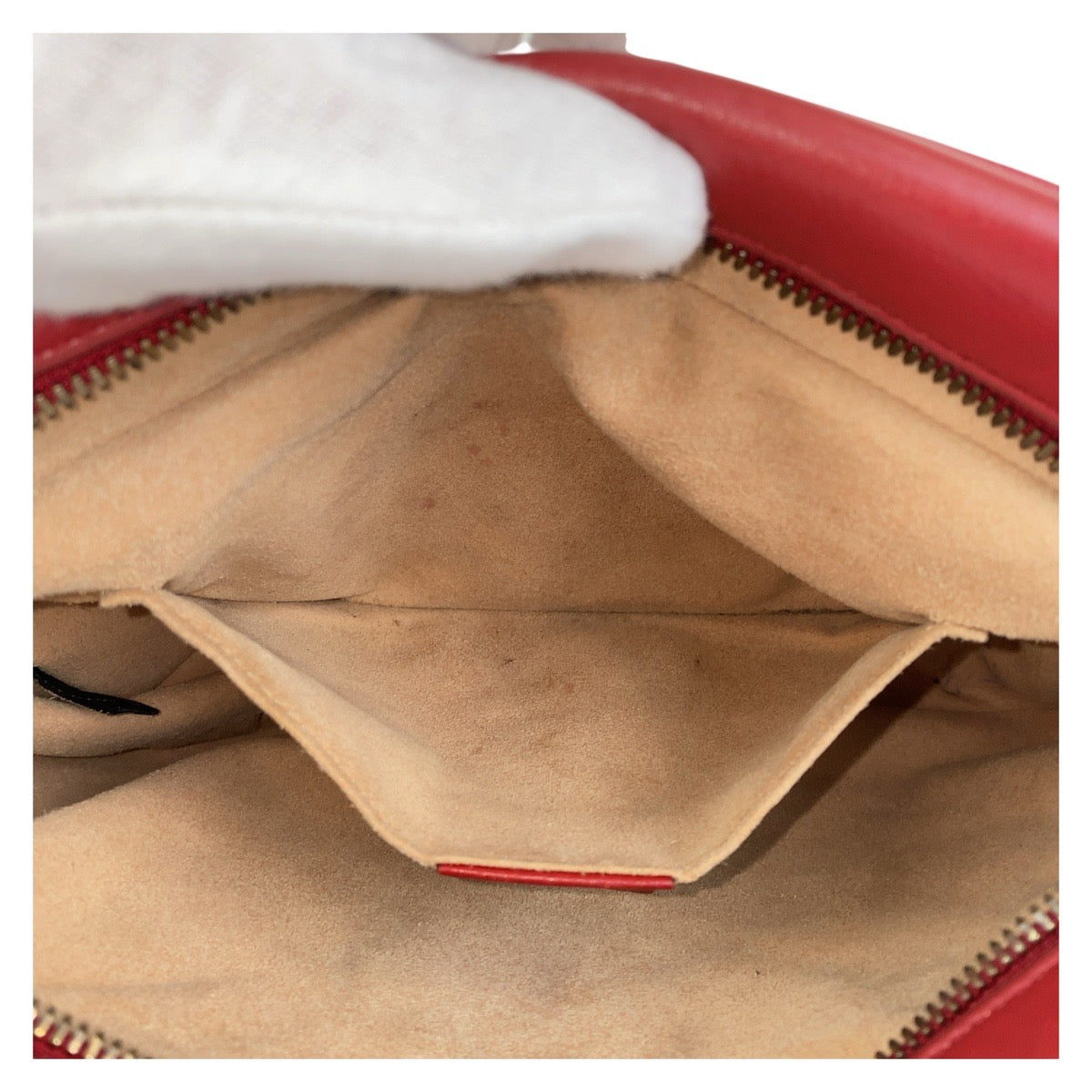 Gucci Shoulder Bag 447632 Leather Red Gold Metal Gg Marmont
