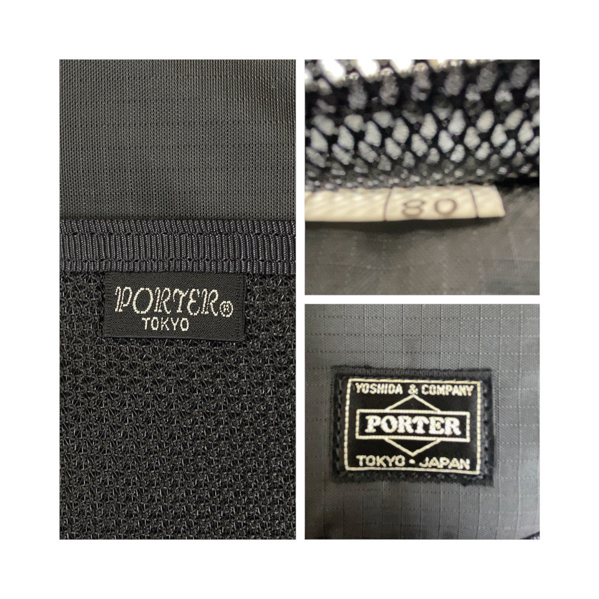 Porter Handbag Nylon Black Silvermetal