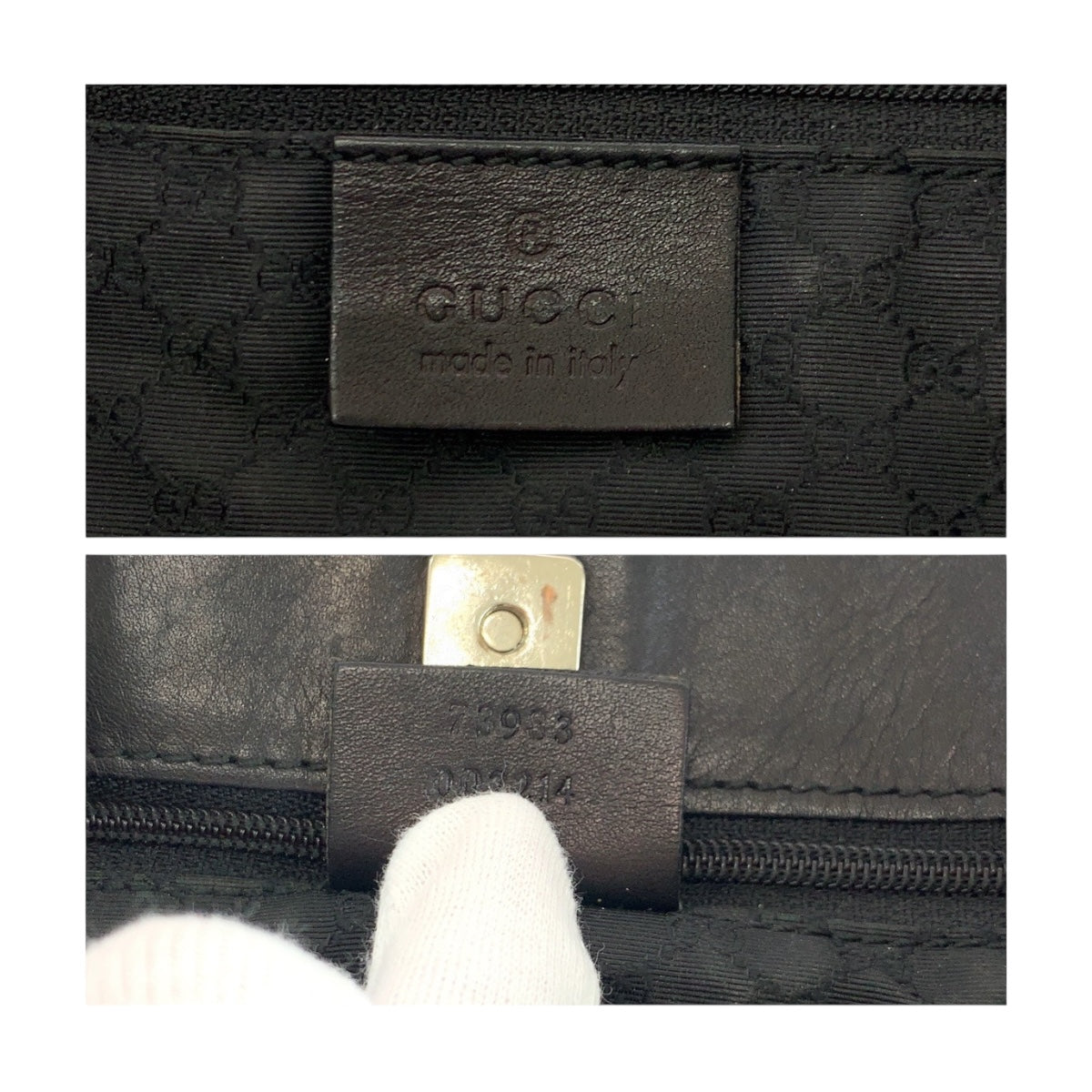 Gucci Tote Bag 73983 Canvas Black Silvermetal Sherry Line