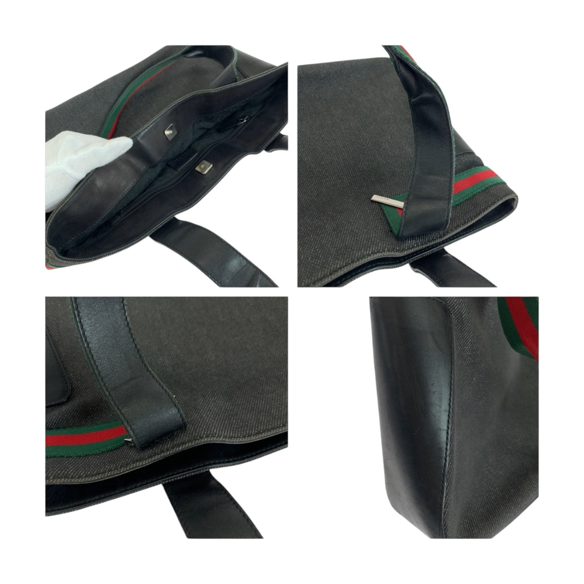 Gucci Tote Bag 73983 Canvas Black Silvermetal Sherry Line