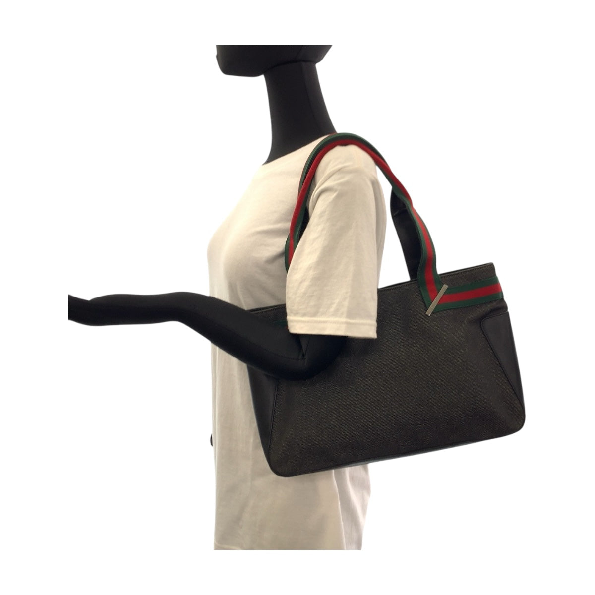 Gucci Tote Bag 73983 Canvas Black Silvermetal Sherry Line