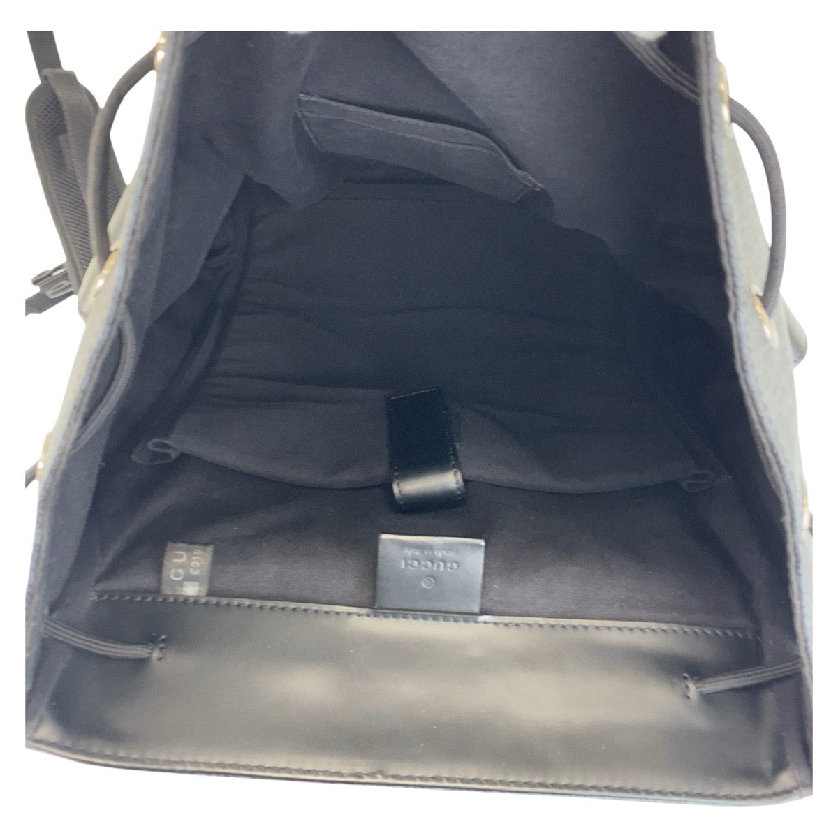 Gucci Backpack 495563 Gg Supreme Canvas Black Silver Metal Sherry Line