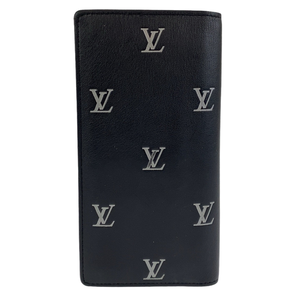 Louis Vuitton Long Wallet Purse M83190 Leather Black Silver Metal Brazon Portefeuille Braza