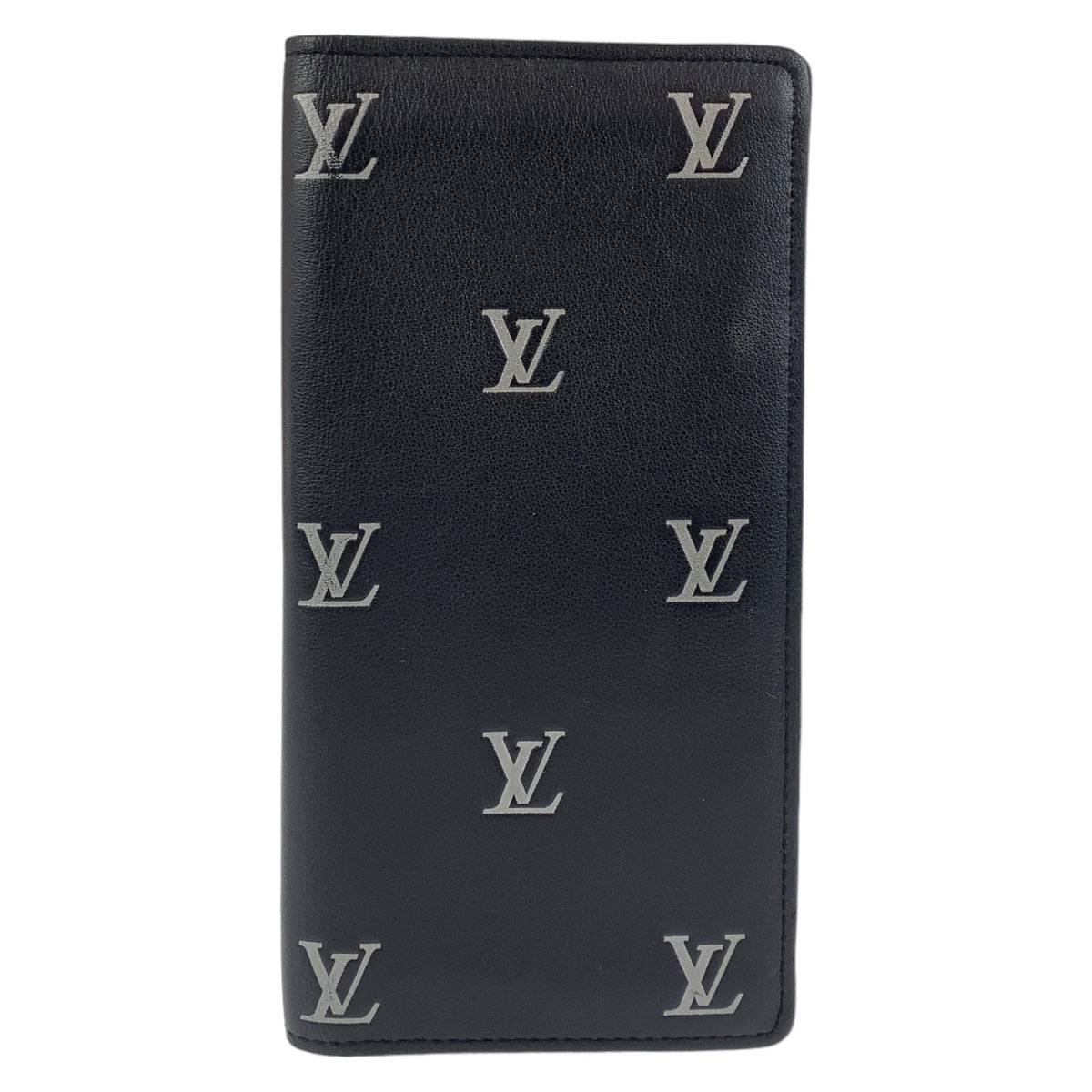 Louis Vuitton Long Wallet Purse M83190 Leather Black Silver Metal Brazon Portefeuille Braza