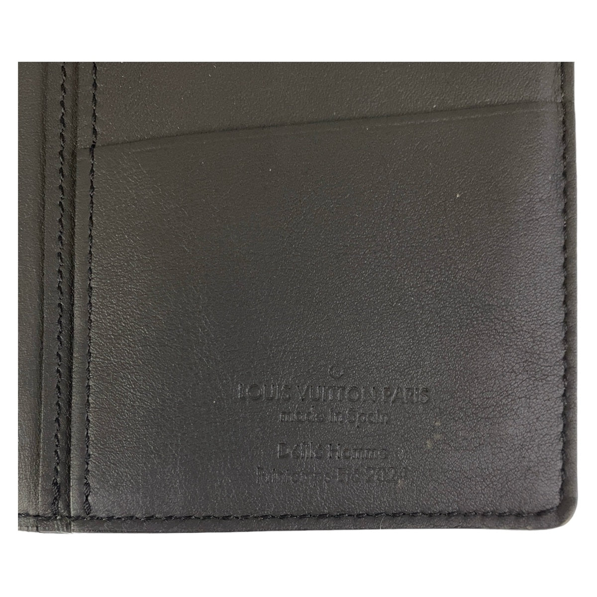 Louis Vuitton Long Wallet Purse M83190 Leather Black Silver Metal Brazon Portefeuille Braza