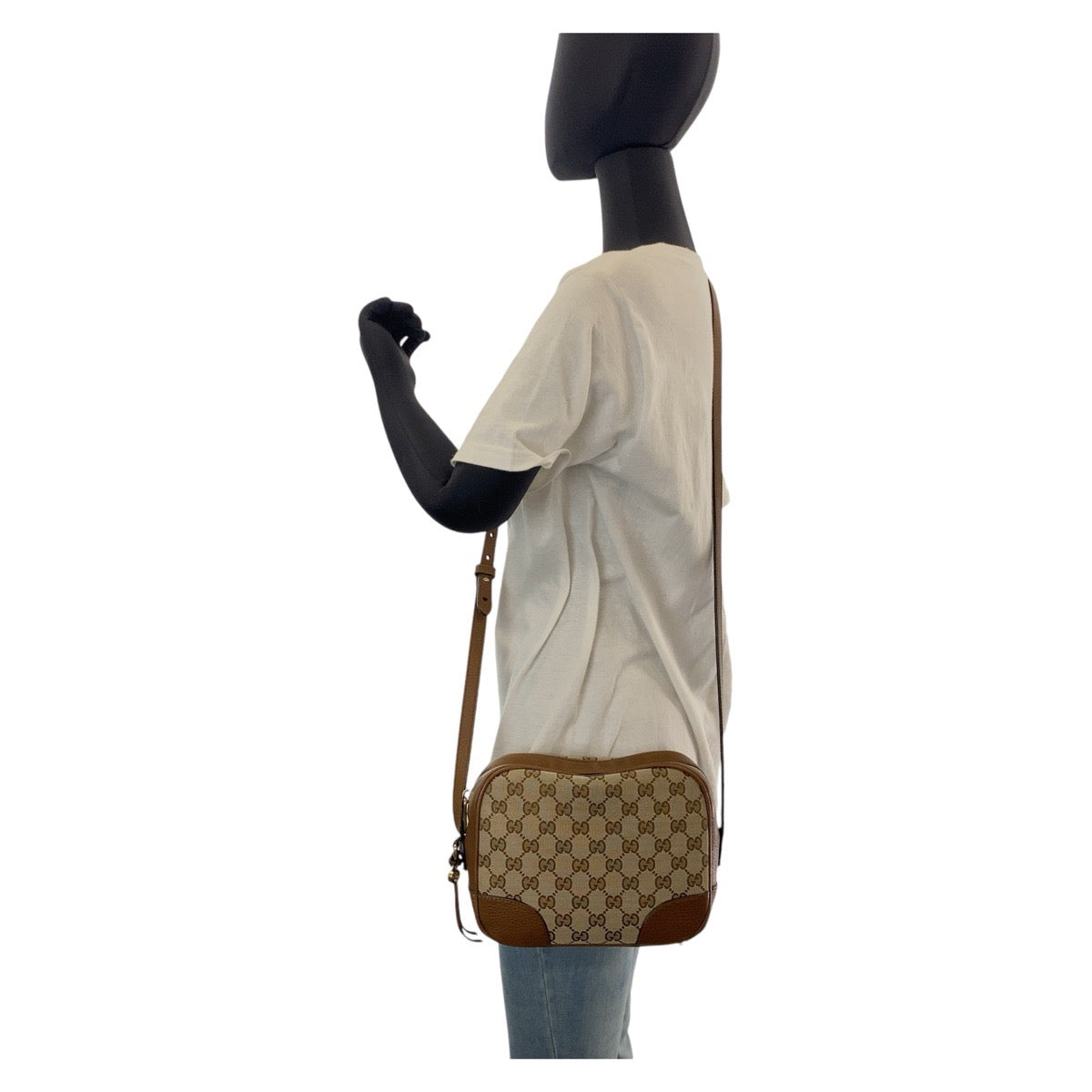 Gucci Shoulder Bag 449413 Gg Canvas Brown Gold Metal