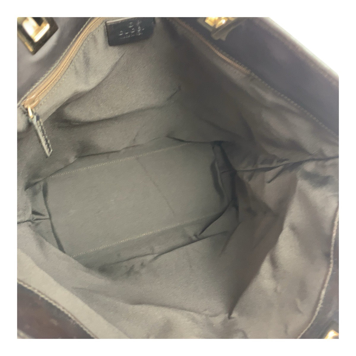 Gucci Tote Bag 002 1098 Gg Canvas Beige Brown Gold Metal