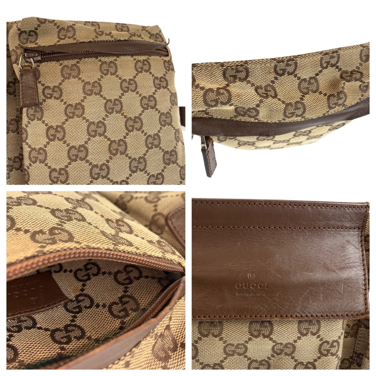 Gucci Sling Bag 28566 Gg Canvas Beige Brown
