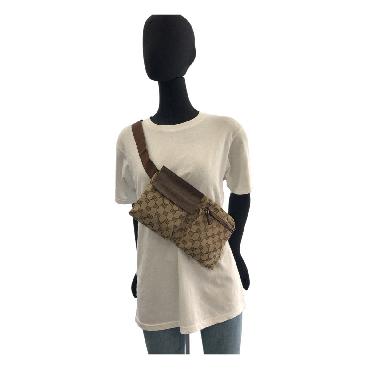 Gucci Sling Bag 28566 Gg Canvas Beige Brown