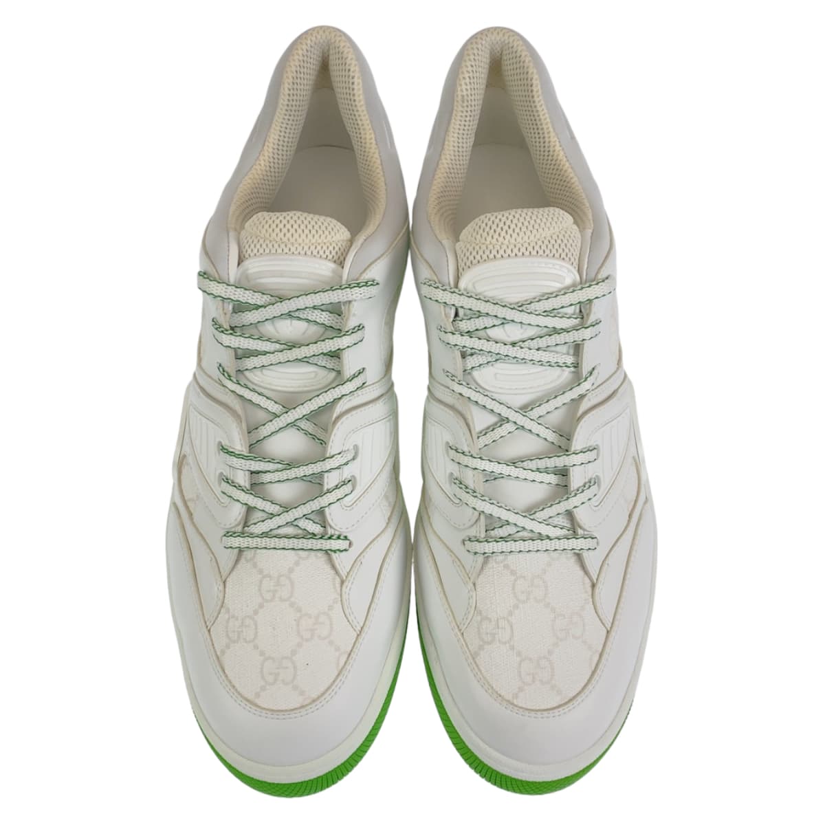Gucci Sneakers Gg Canvas White Green Basket 11.5