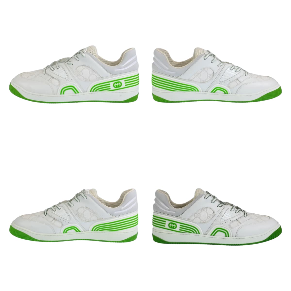Gucci Sneakers Gg Canvas White Green Basket 11.5