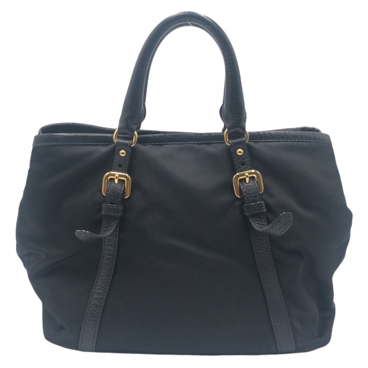 Prada Shoulder Bag Nylon Black Goldmetal Test
