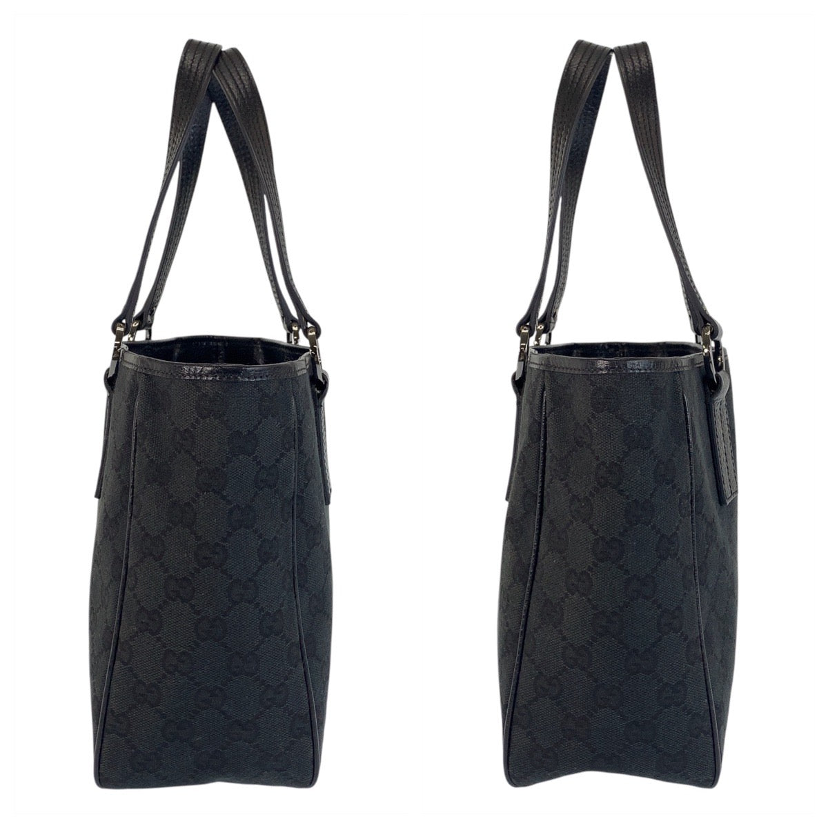 Gucci Tote Bag 113019 Gg Canvas Black Silvermetal
