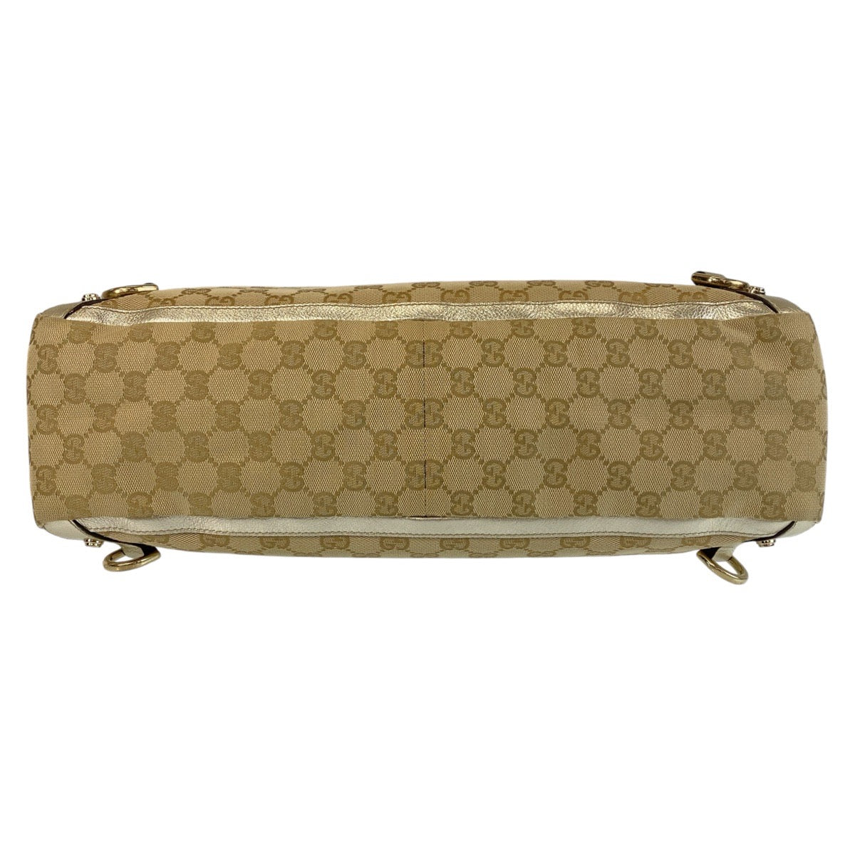 Gucci Tote Bag 141472 Gg Canvas Beige Gold Metal Abbey