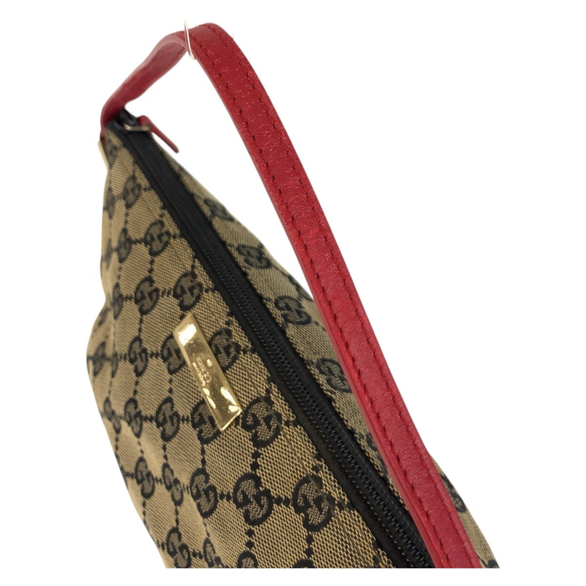 Gucci Handbag 039 1103 Gg Canvas Beige Red Gold Metal