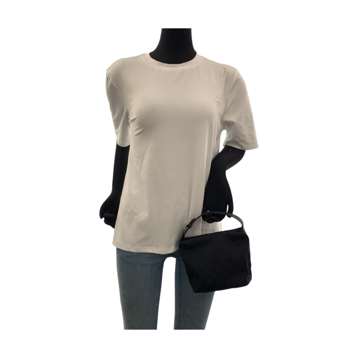 Gucci Handbag 039 1147 Gg Canvas Black Silvermetal