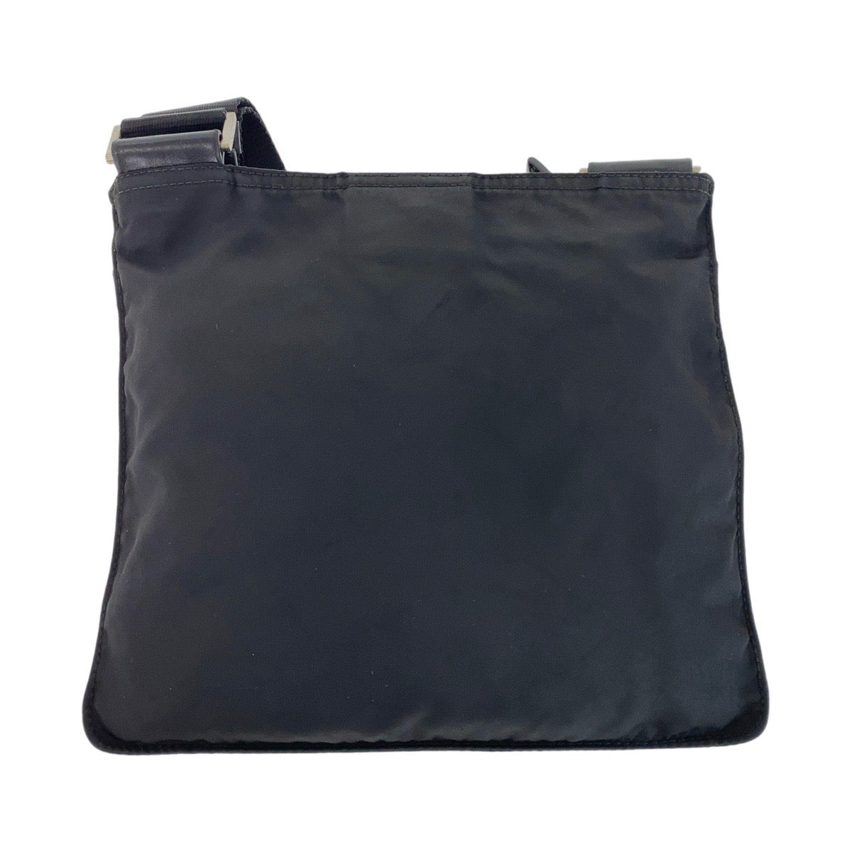 Prada Shoulder Bag Nylon Black Silvermetal Test Triangle With Logo