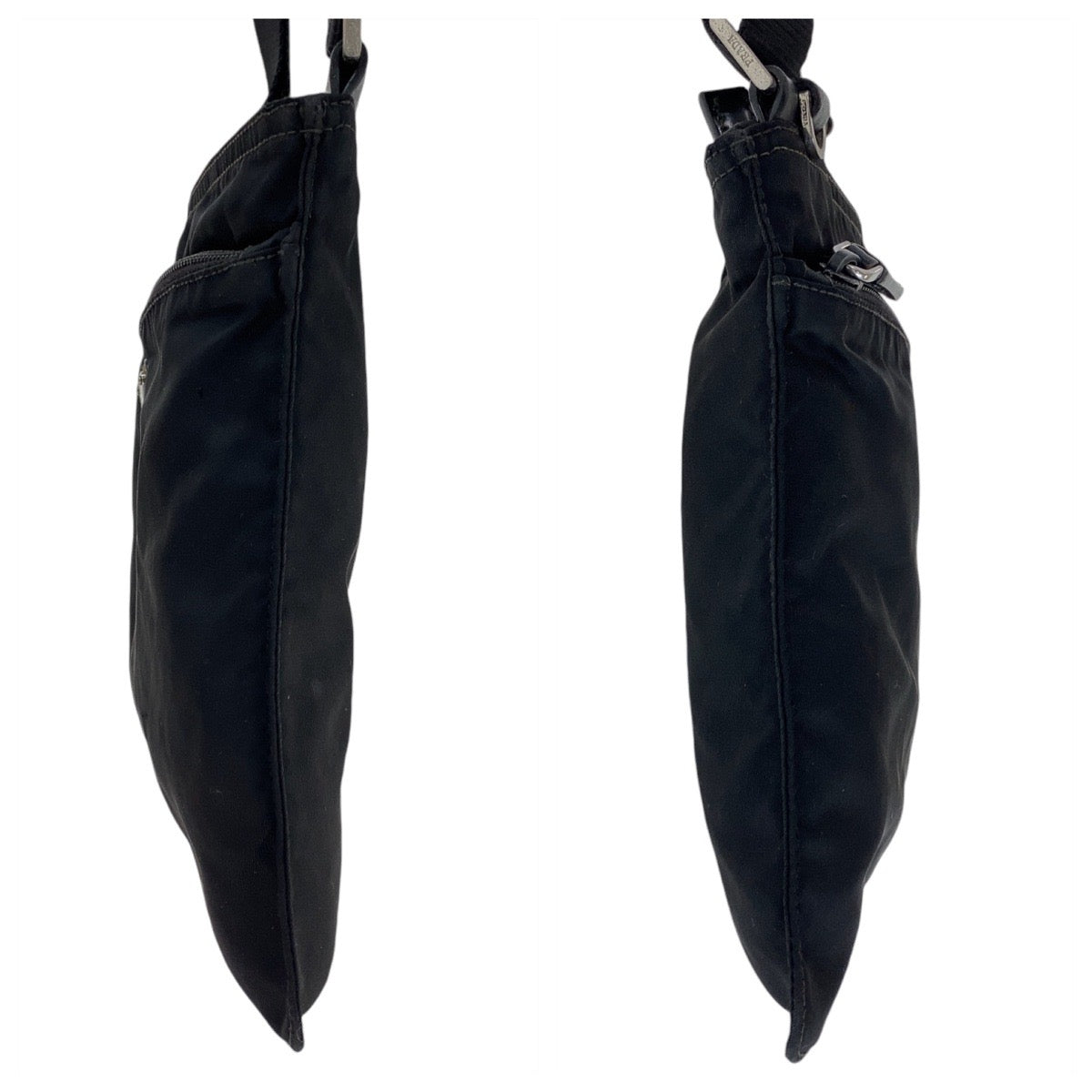 Prada Shoulder Bag Nylon Black Silvermetal Test Triangle With Logo