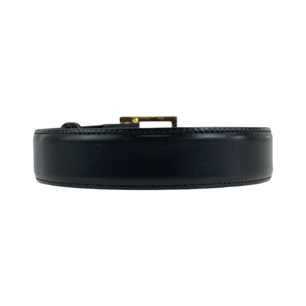 Bvlgari Belt Leather Black Square Buckle No Size (See Description)