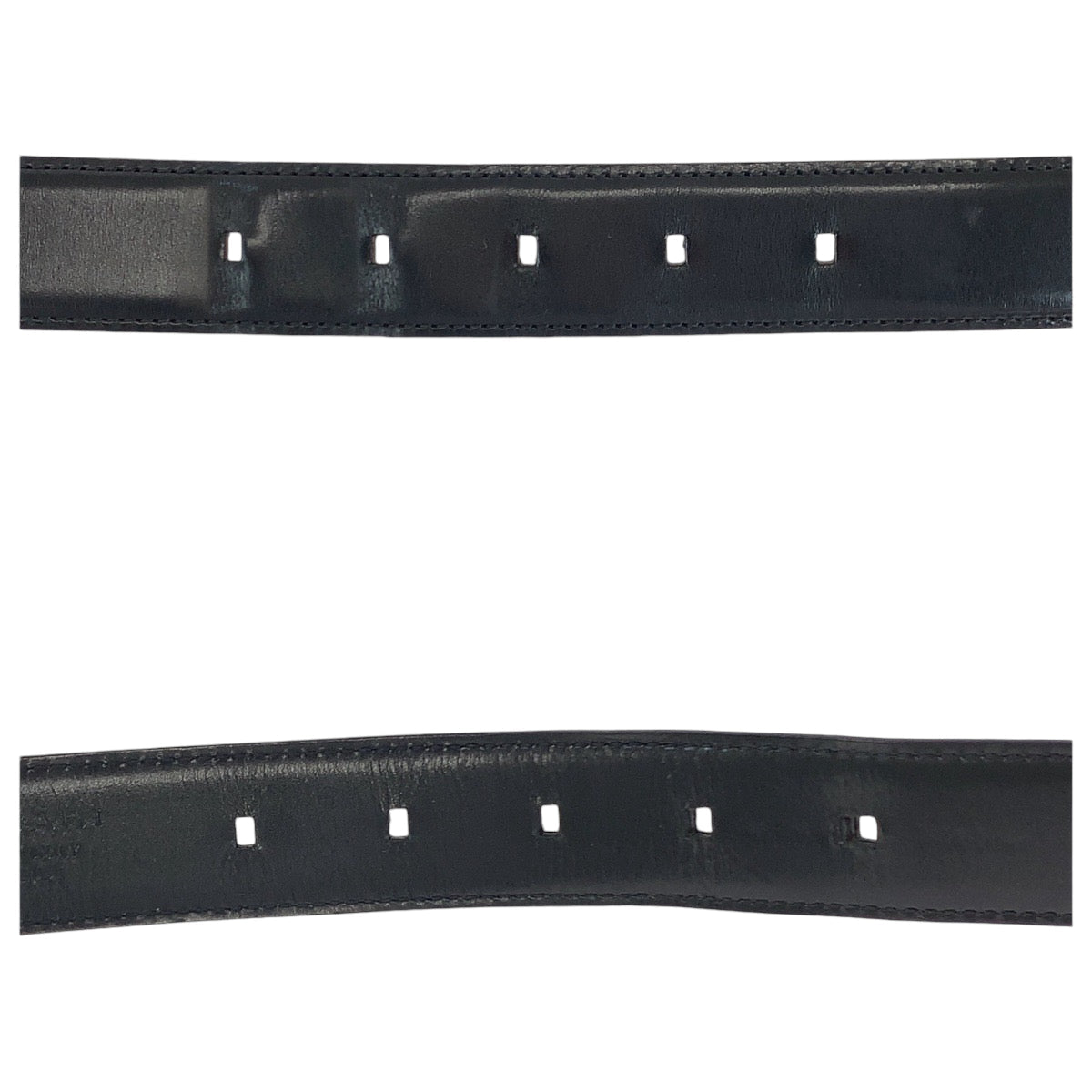 Bvlgari Belt Leather Black Square Buckle No Size (See Description)