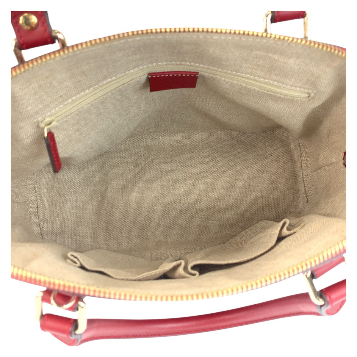 Gucci Handbag 449663 Leather Red Gold Metal Micro Guccisima