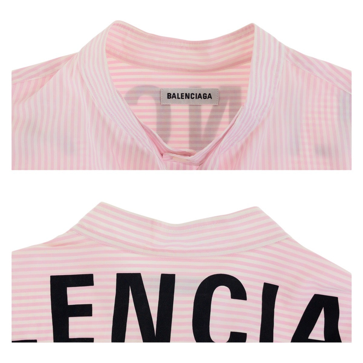 Balenciaga Long Sleeve Shirt Cotton Pink White 34