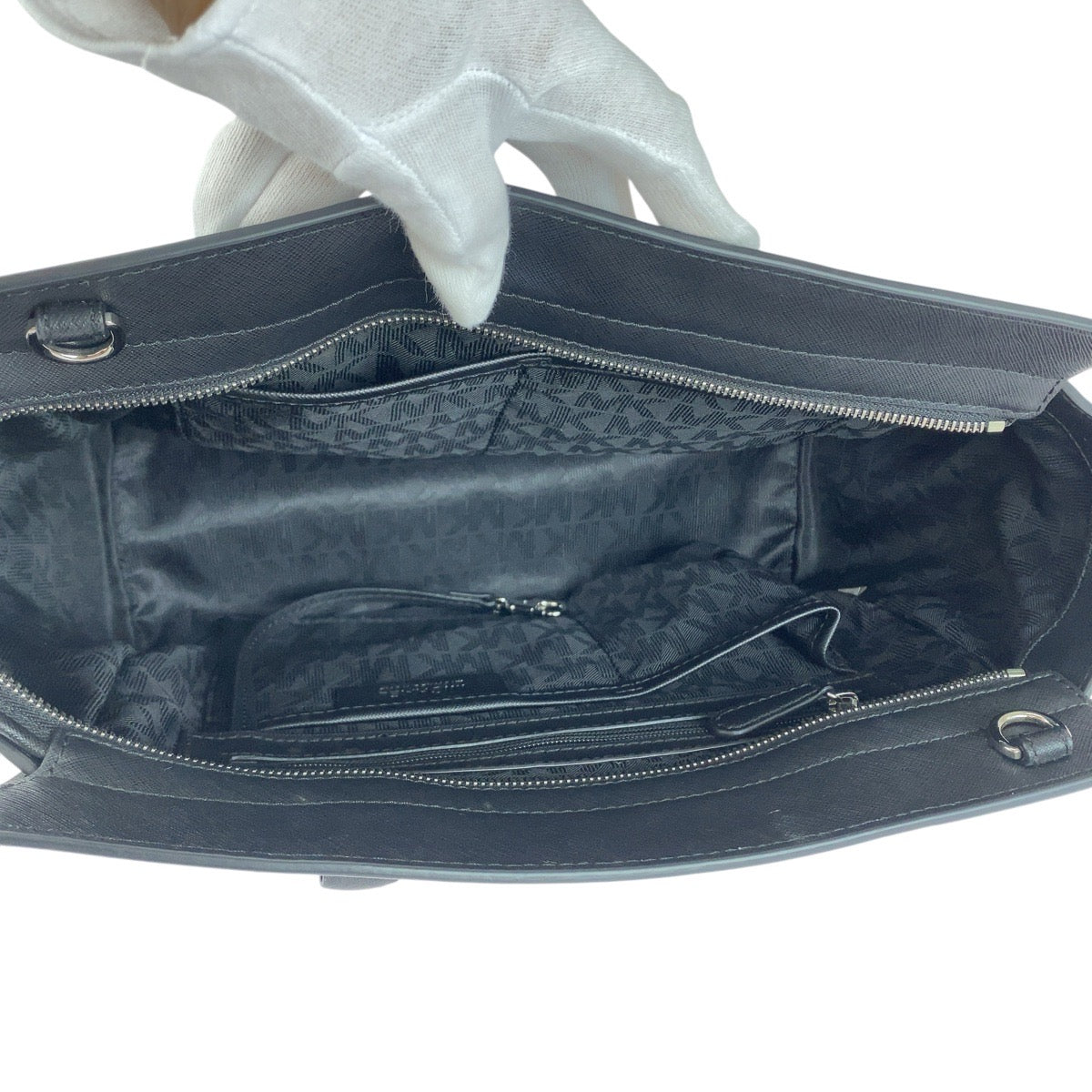 Michael Kors Tote Bag Ey1508 Leather Black Silvermetal Selma