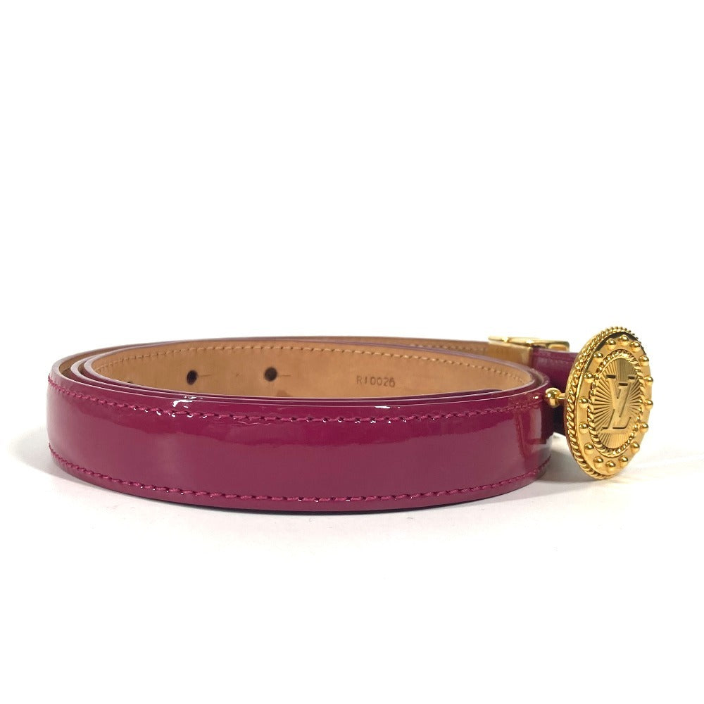 Louis Vuitton Belt Amuro Mouton Merino Pink Type Vernis Lv Logo Women 90
