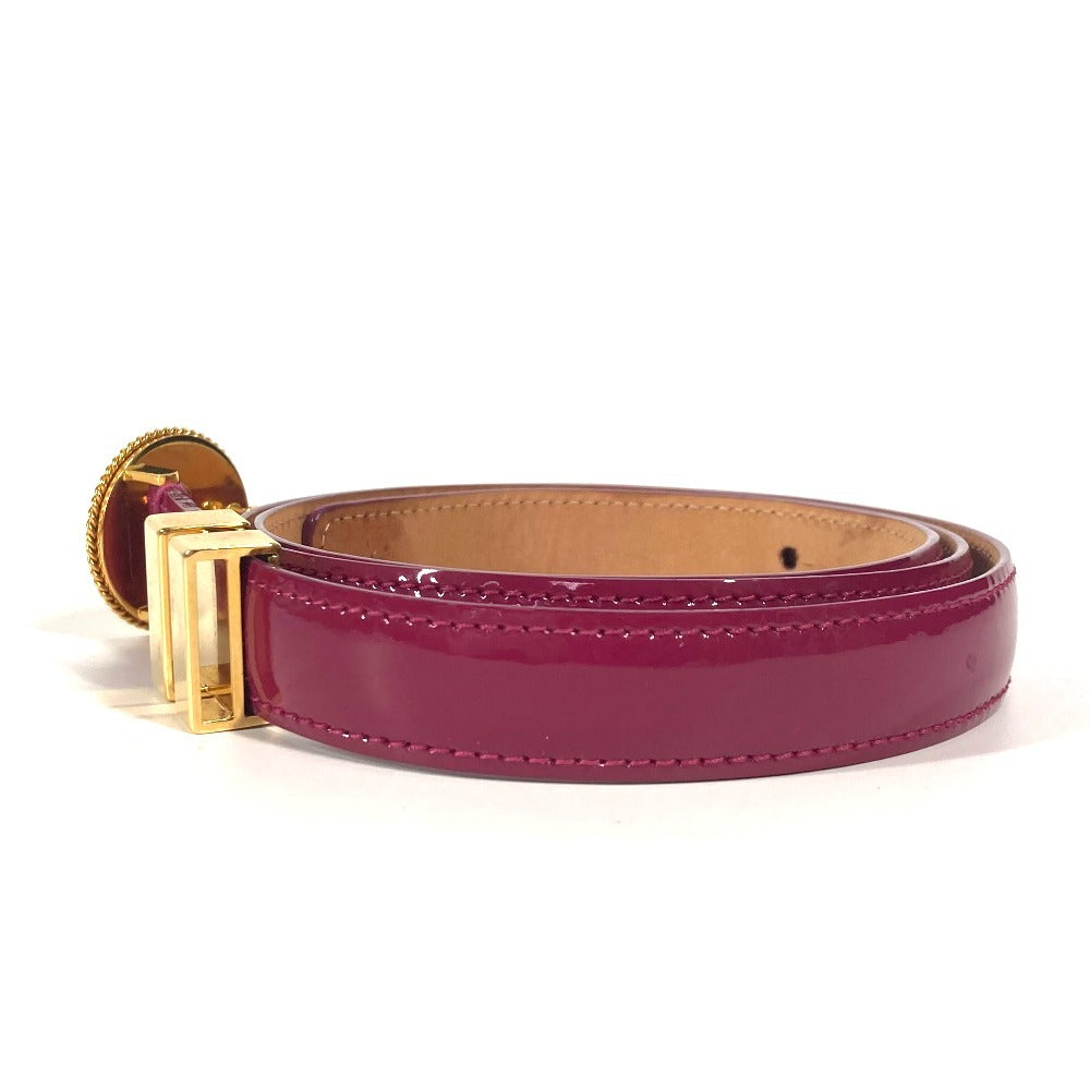 Louis Vuitton Belt Amuro Mouton Merino Pink Type Vernis Lv Logo Women 90