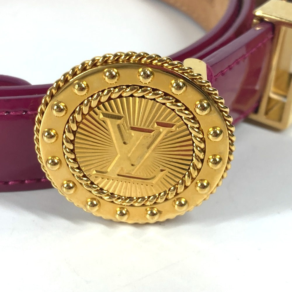 Louis Vuitton Belt Amuro Mouton Merino Pink Type Vernis Lv Logo Women 90
