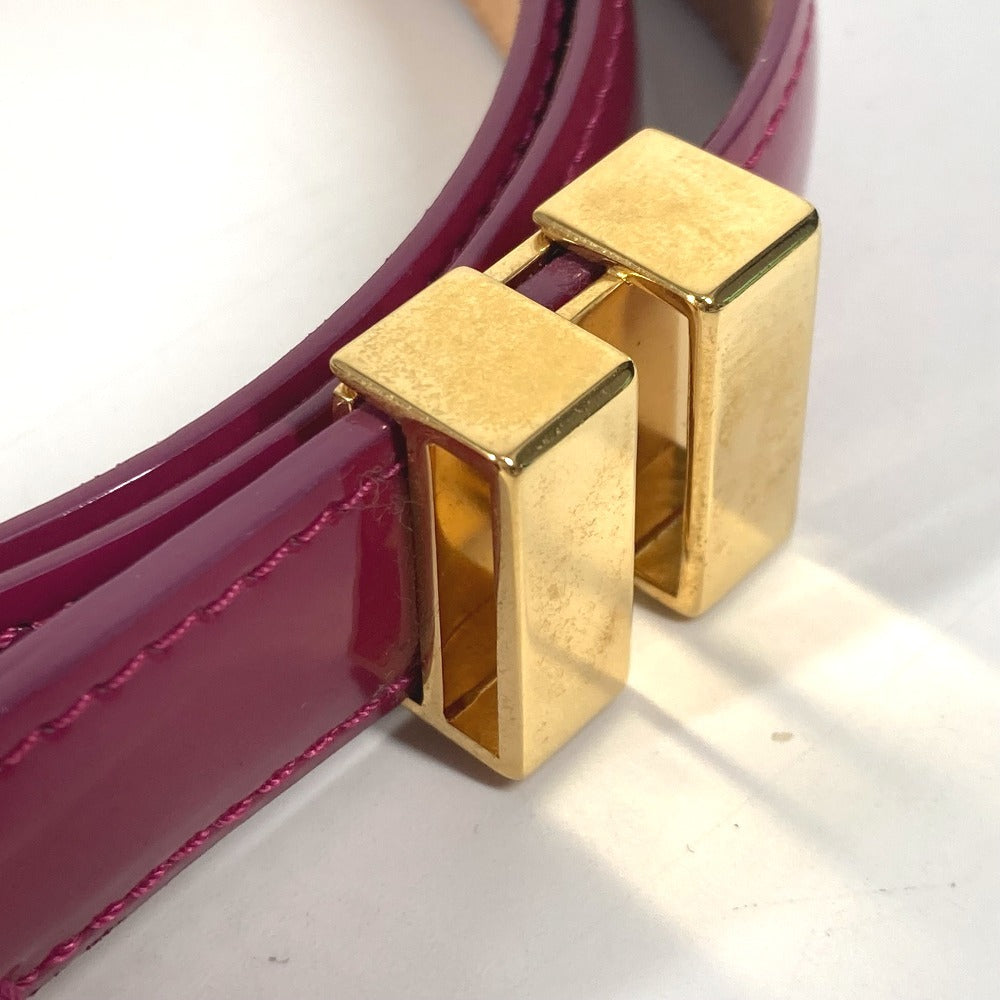 Louis Vuitton Belt Amuro Mouton Merino Pink Type Vernis Lv Logo Women 90