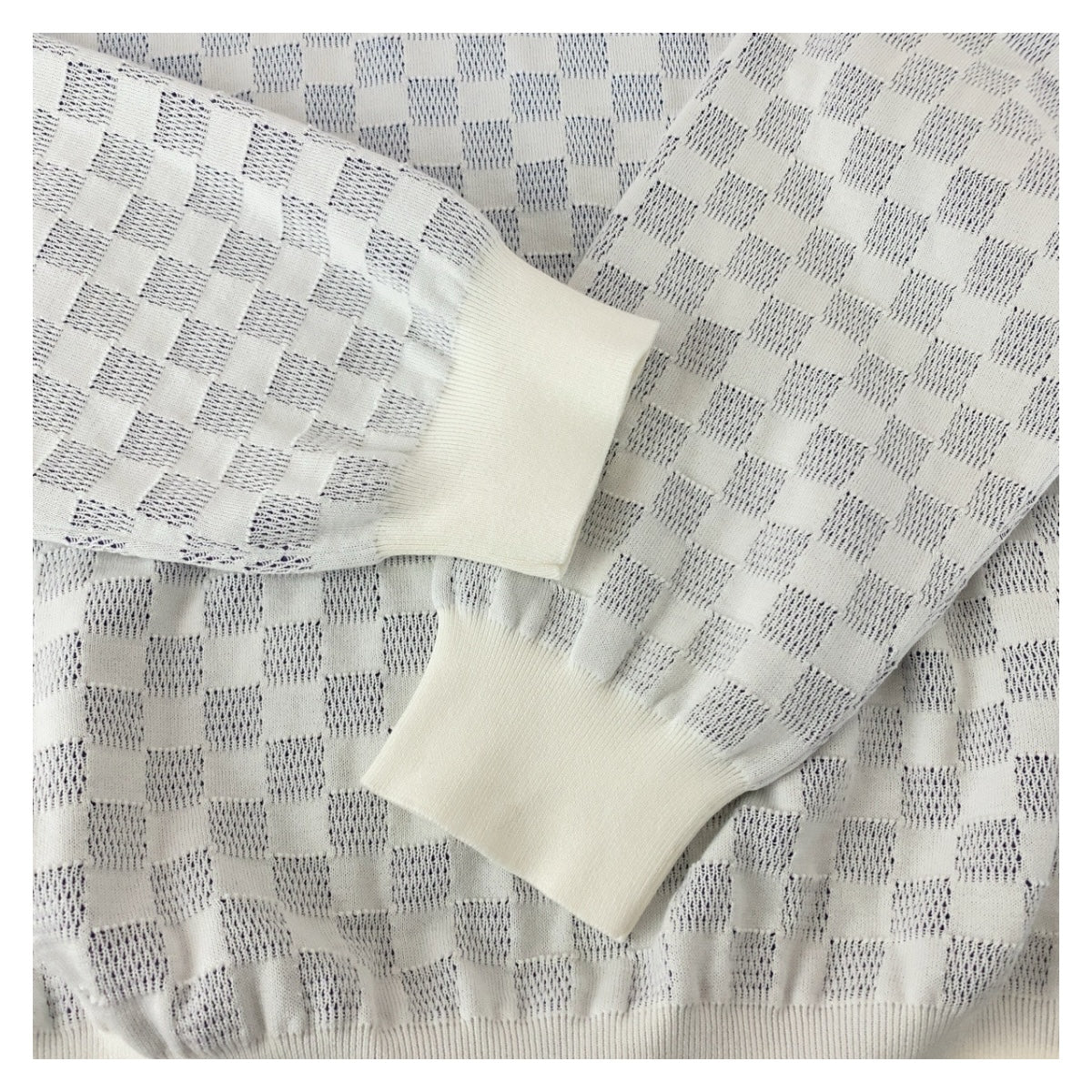 Louis Vuitton Knit Cotton White Blue Damier Gradient L