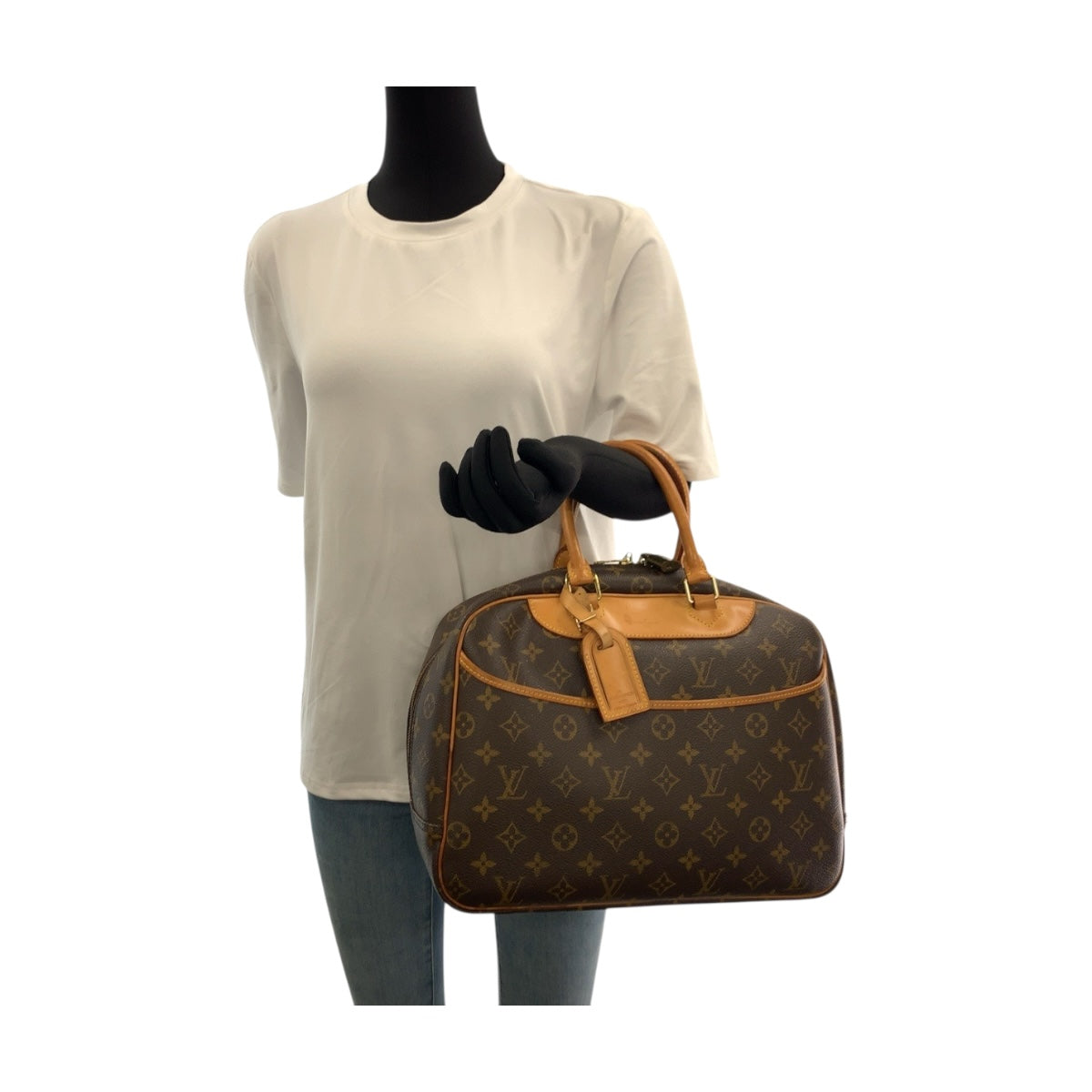 Louis Vuitton Handbag M47270 Pvc Brown Gold Metal Monogram Deauville