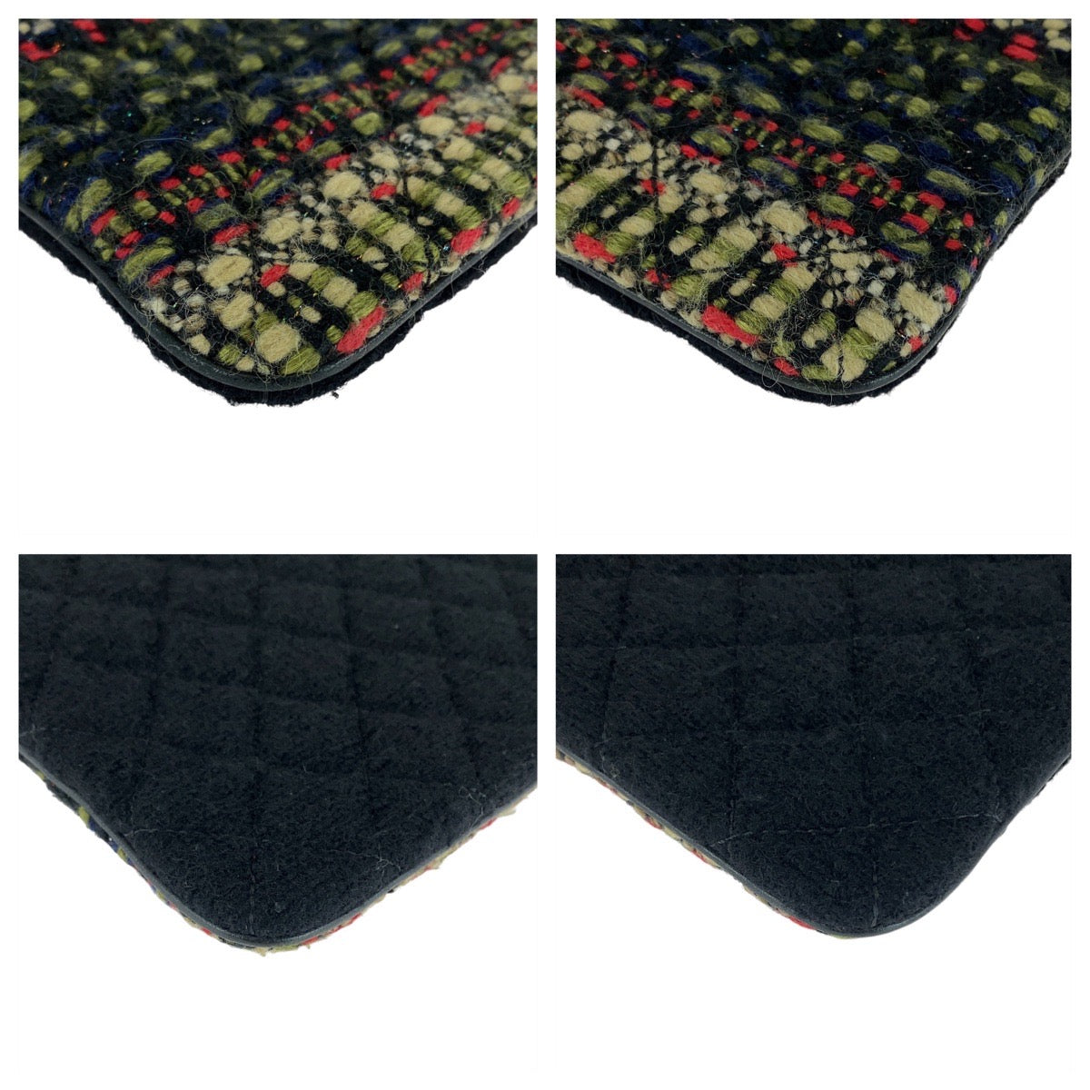 Chanel Clutch Bag Tweed Multicolor Coco Mark