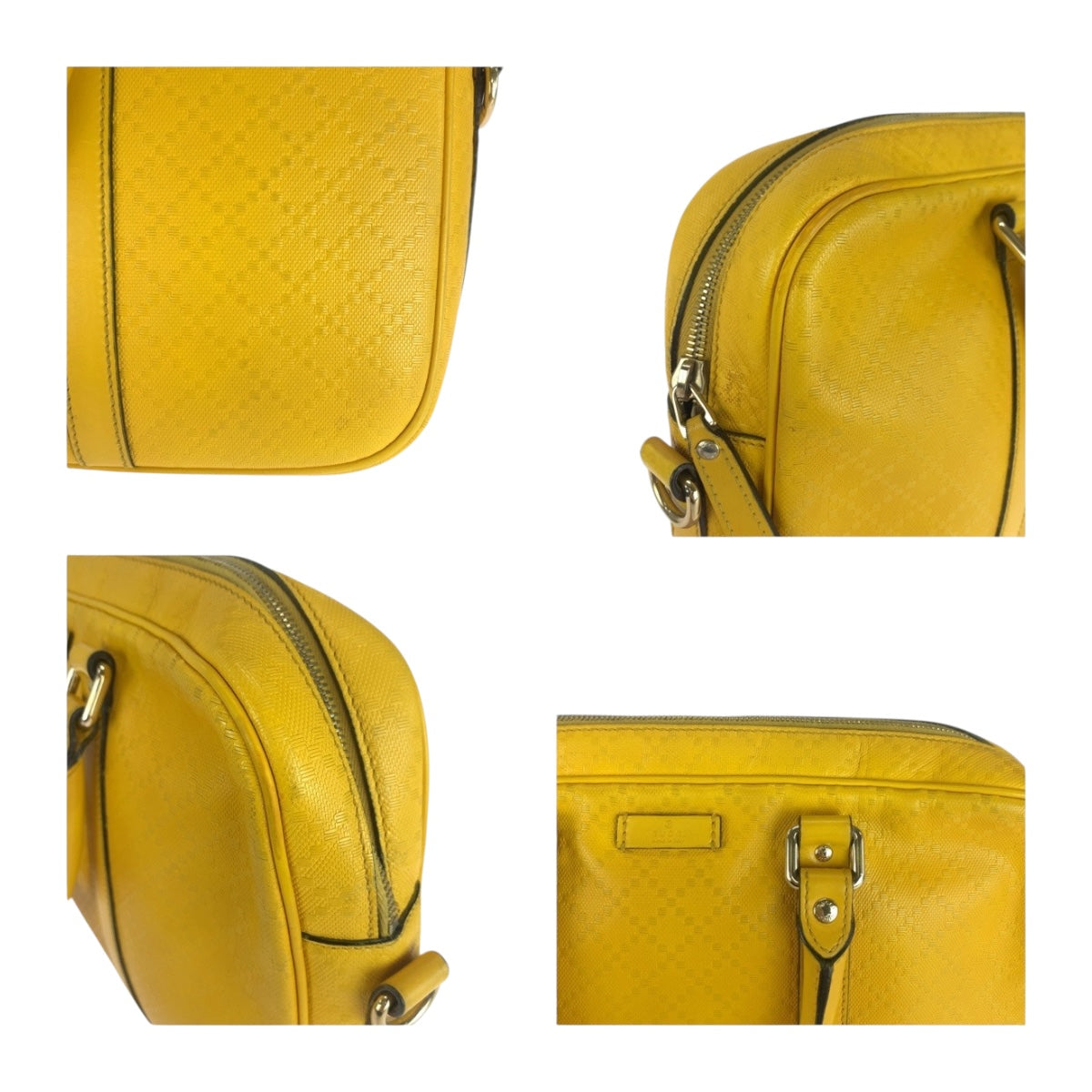 Gucci Business Bag 344357 Leather Yellow Silver Diamante