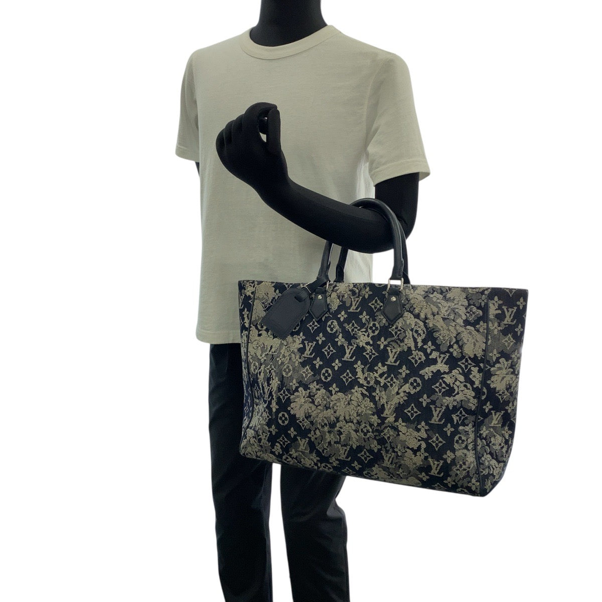 Louis Vuitton Tote Bag M57284 Monogram Canvas Blue Monogram Tapestry Grand Sac