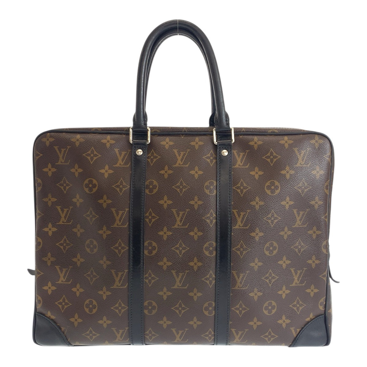 Louis Vuitton Business Bag M40225 Pvc Brown Black Silvermetal Monogram Macasa Port Documan Voyajaj